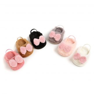 0-18M Newborn Infant Baby Girls Crib Shoes Soft Plush Bow Princess Shoes Toddler Girls Gifts