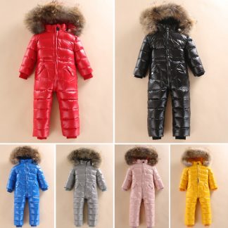 -30 Russian Winter Snowsuit 2020 Boy Baby Jacket 80% Duck Down Outdoor Infant Clothes Girls Climbing For Boys Kids Jumpsuit 2~5y