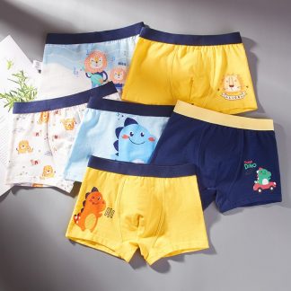 4pcs/Lot Boys Boxer Briefs Kids Cotton Underwear Baby Boy Underpants Teenager Cartoon Print Soft Children Panties 2-14T 2021 New