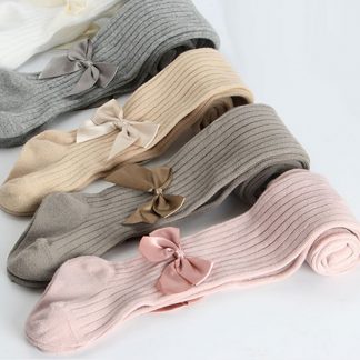 Cute Pink Bowknot Tights for Girls Mesh Cotton Girls Tights Winter Soft Comfortable Baby Girls Pantyhose Infant Clothing