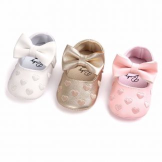 Newborn Infant Baby Girls Boys Lovely Causal Shoes Crib Shoes 3 Style Leather Heart Print Hook Soft Sole Baby Shoes 0-18M
