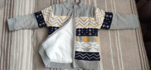 Brand Children Sweater Winter Spring Kids Knitted Sweaters For Boys Cardigan Thick Baby Jacket Velvet Lined Gray And Blue Coat photo review