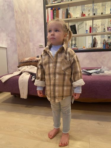 Fashion Boys Shirt New Plaid Style Kids Long Sleeve Shirts Children's Cotton Clothes Baby Boy Girls Thicken Blouses Velvet Tops photo review