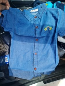 Newborn Kids Baby Girls Denim Shirt Short Sleeve Blouses Summer Clothes Children Girl boys Denim Shirts photo review