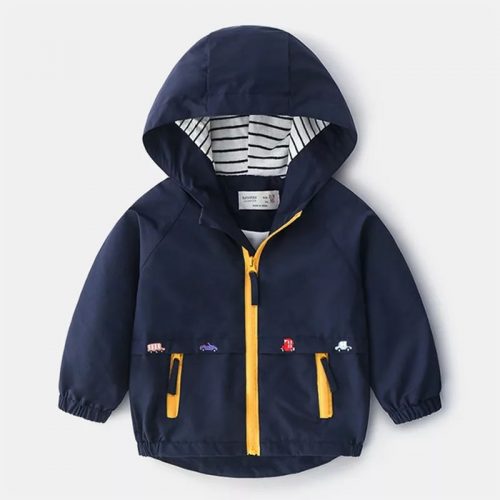 Boys Spring Autumn Coats Kids Jackets Toddler Hooded Windbreaker With Pocket Children Zipper Outerwear Baby Clothes 2-7 Years photo review