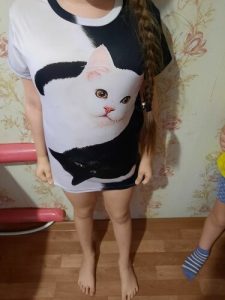 Summer clothes boy girl T-shirt 3d animal cat print T-shirt boy girl personality children short-sleeved shirt T-shirt clothing photo review