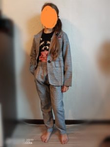Fashion Wedding Kids Suit for Girls Formal Pant Suits for Teenagers 2PCS Blazer Set Brand Plaid Children Blazer 4 5 7 9 11 13T photo review