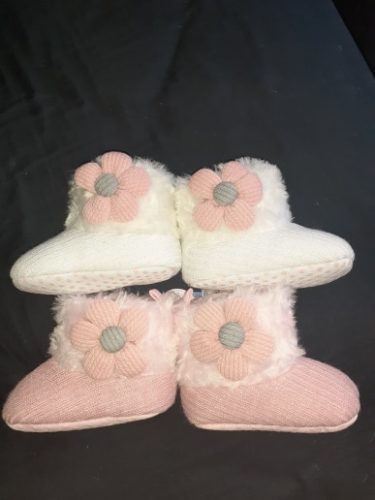 2020 Toddler Newborn Baby Crawling Shoes Booties Boy Girl Slippers Prewalker Trainers Fur Winter Flower First Walker photo review
