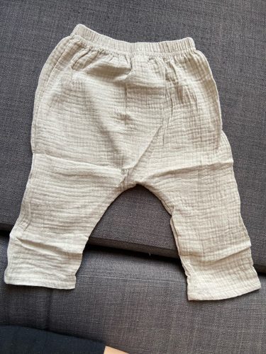 Kids Pants Boy Girl Summer Solid Color Linen Pleated Trousers Children Ankle-length Pants for Baby Boys Pants Casual Harem Pants photo review