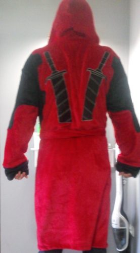 WACLZ Deadpool Kigurumi Costume Bathrobe Cosplay Flannel Adult Night Bath Robe Sleepwear Pajamas Bathing Man Plus Clothes photo review