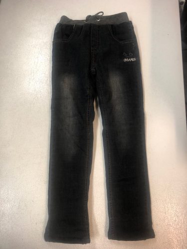 GFMY Brand 2021 Leisure Winter Black Plus Velvet Boys Jeans 3year -10year Keep warm Straight type Children's Pants 9082 photo review