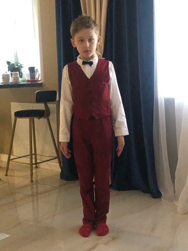 2-14Y Boys Formal Blazer Suit Kids Jacket Vest Blouses and Pants Suit for Weddings Costume Baby Outfits Children Clothes,#5730 photo review