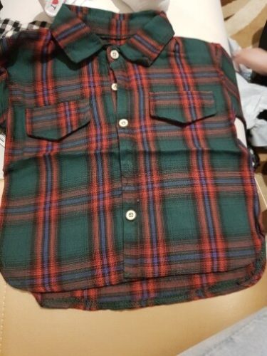 Kids Plaid Shirts Trendy Hot Sale Children Kid Boys Girls Long Sleeve Buttons Pocket Tops Shirt Turn Down Collar Casual Blouses photo review