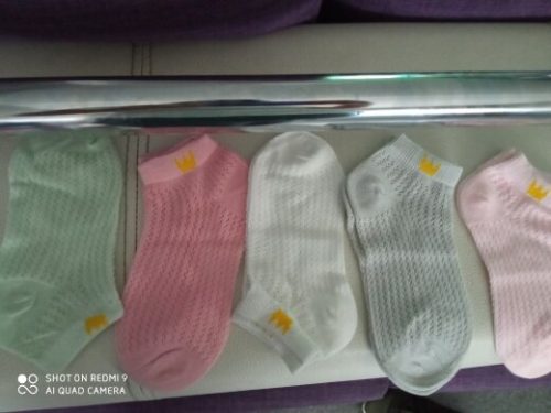 5 Pairs Socks for Kids Boy Girl Mesh Cotton Socks Seamless School Sox Baby Short Socks for Teen 1-12 Years Old No Pilling Socked photo review