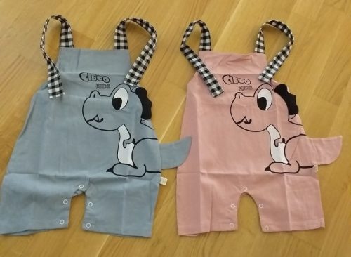 2pcs Newborn Infant Baby Boys Overalls Strap Shorts Set Summer Baby Boys Girls Dinosaur Printing Suspender Trousers Kids Romper photo review