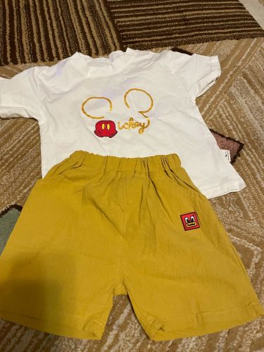 Baby Boy Girl Summer Sets Cotton Infant Children Clothes Cartoon Print Costume for Kids 1 2 3 4 Years Short Outfits 2 Pieces photo review