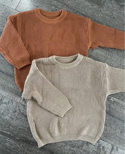 Baby Solid Casual Basic Sweater Crewneck Thick Kids Slouchy Soft Wool Clothing for Boys Girls Autumn Winter Sweaters Hooded Top photo review