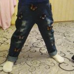 V-TREE Jeans For Girls Butterfly Ripped Skinny Baby Denim Pants Casual Children's Ripped Jeans For Teen Girls New Autumn photo review