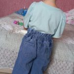 Girls Wide-legged Jeans Spring And Autumn Children Loose Straight Soft Denim Pants Chubby Kid High Waist Jeans photo review