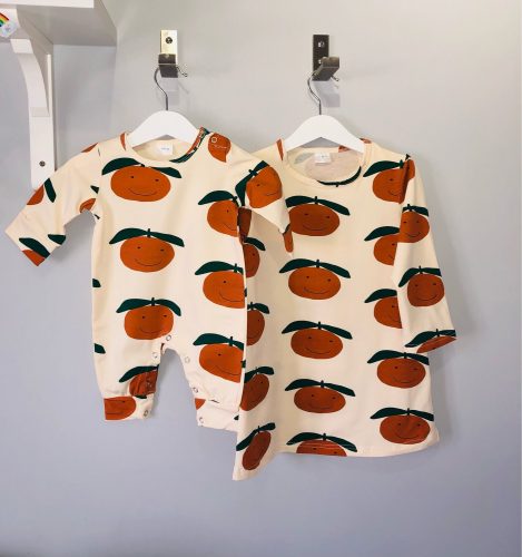 Toddler Boy Girl Clothes Family Matching Clothes Cotton Casual T-shirt Dresses Orange Baby Romper Legging Kids Tees Clothes photo review