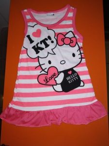 Summer Baby Girls Striped Sleeveless Dress Cotton Cartoon Dress For Baby Girls Child Clothing photo review