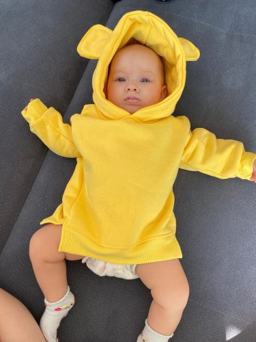 New Spring Autumn Baby Boys Girls Clothes Cotton Hooded Sweatshirt Children Fashion Hoodies Kids Casual Infant Cartoon Clothing photo review