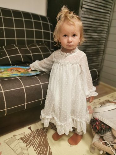 Autumn Kids Dresses for Girls Spring Cute Little Girl Long Sleeve Princess Dress Lace Collar Jacquard Weave Toddler Kids Costume photo review