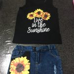 Sunflower Toddler Baby Girl set Clothes sleeveless letter Vest Tank Top Short Pants Summer Outfits set clothes photo review