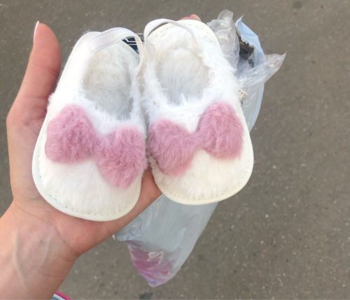 0-18M Newborn Infant Baby Girls Crib Shoes Soft Plush Bow Princess Shoes Toddler Girls Gifts photo review