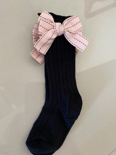 Fashion Children Socks With Bows Baby Girls Knee High Sock Cotton Soft Toddlers Long Socks For Kids Princess Sock photo review