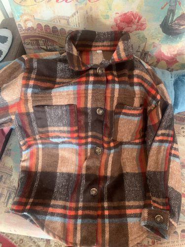 Fashion Baby Girl Boy Plaid Shirt Jacket Cotton Child Shirt Thick Wool Loose Outfit Winter Spring Fall Baby Casual Clothes 3-14Y photo review