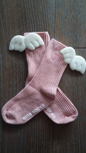 Baby Girls Knee High Socks Angel wing Summer Autumn Cotton Socks Solid Candy Color Kids Toddler Short Socks For Children photo review