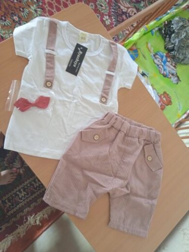 Summer Kids Boys Bow Clothes Sets Baby Gentleman High Qulity Short T shirt Pants Toddler Boy Clothing Casual Kids Outfits Baby photo review