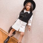 Gooporson Fashion Korean Loose Little Girls Long Sleeve Shirt Two Piece Set Blouse Cute White Long Tops Autumn Children Costume photo review