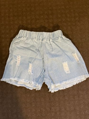 2020 Girls Denim Shorts Teenage Girl Summer Lace Pants Kids Bow Clothes Children Flowers Embroidery Jean Short For Teenager photo review