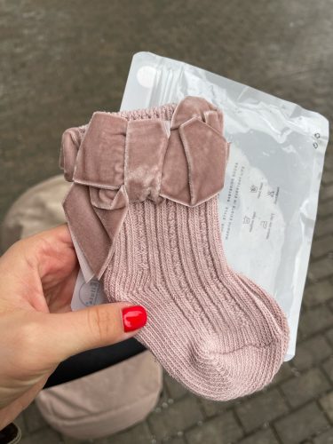 New Winter Children Socks Thick Knitted Girls Ankle Socks Big Bows Warm Cotton Socks Toddlers Infants Boot Socks 0-5Years photo review