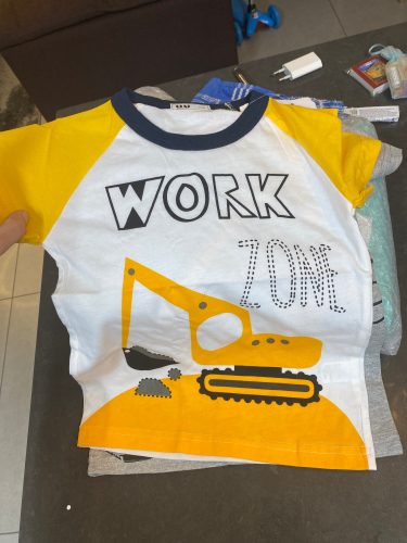 2-10Y Cartoon Print Baby Boys T Shirt for Summer Infant Boy Excavator T-Shirts Short Sleeves Kids Clothes Toddler Cotton Tops photo review