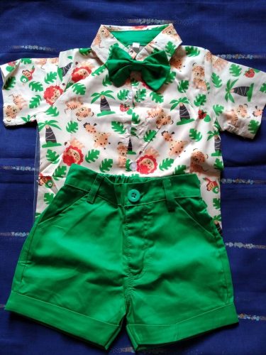 2Pcs Toddler Kids Baby Boy Gentleman Formal Suit Lions Tee Shirt Short Pants Formal Costume Children Boy Clothing photo review