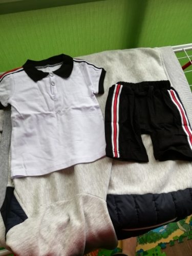 Baby Set Boy Clothing 2021 Summer Casual Cotton Kids Turn-down Top Black Shorts Toddler Short Sleeve Golf Sports Outfits photo review