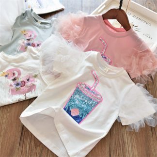 2021 3 5 6 7 8 Years Unicorn Girls T-Shirt Boys Short Sleeve Tee Tops Kids Cartoon Printing Clothes Children Birthday Party Wear
